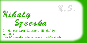 mihaly szecska business card